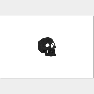 Screenprint Pixelated black Skull Posters and Art